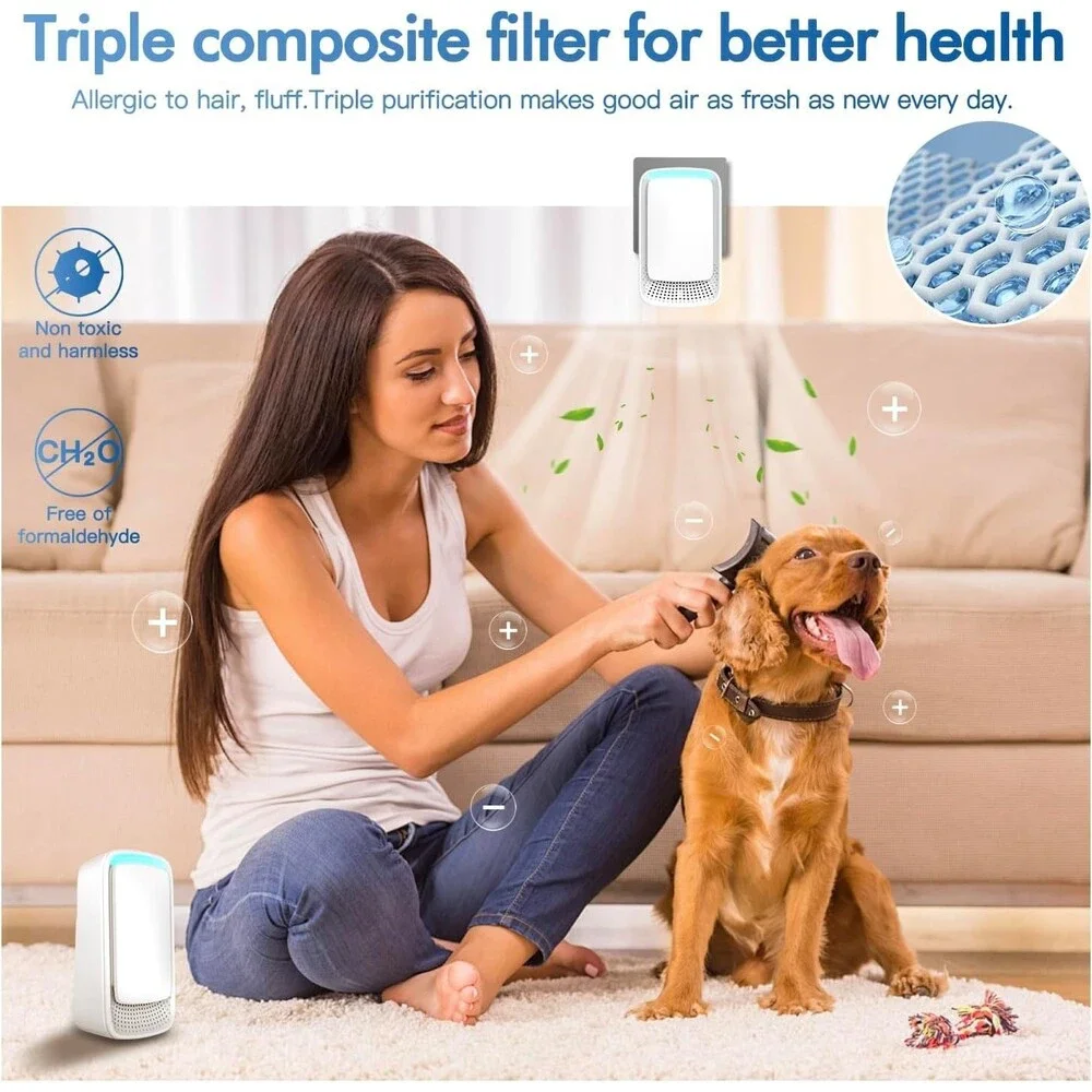 New 4 Pack Plug In Air Purifier Negative Ion Smoke Odor Dust Eliminator for Home